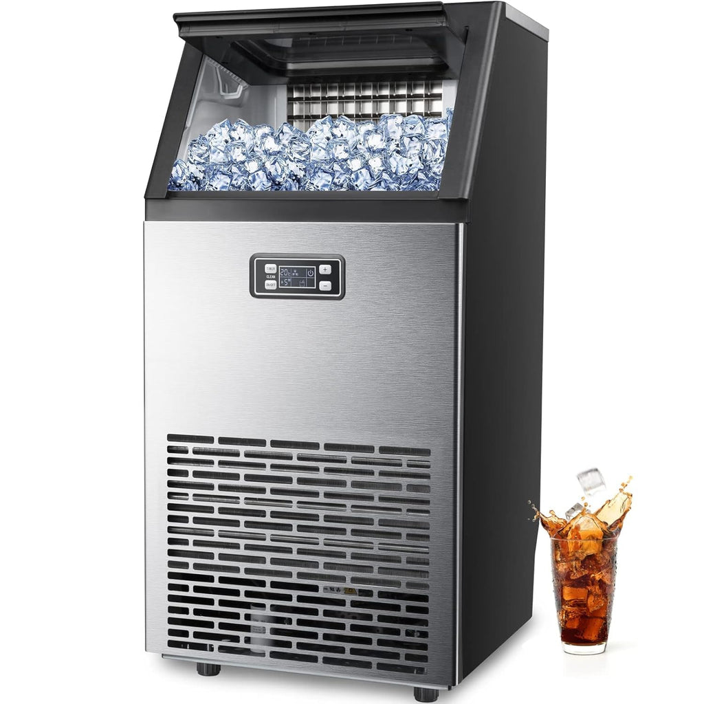 Commercial Ice Maker Machine 100Lbs/24H, Stainless Steel Undercounter Ice Maker with 33Lbs Storage Capacity