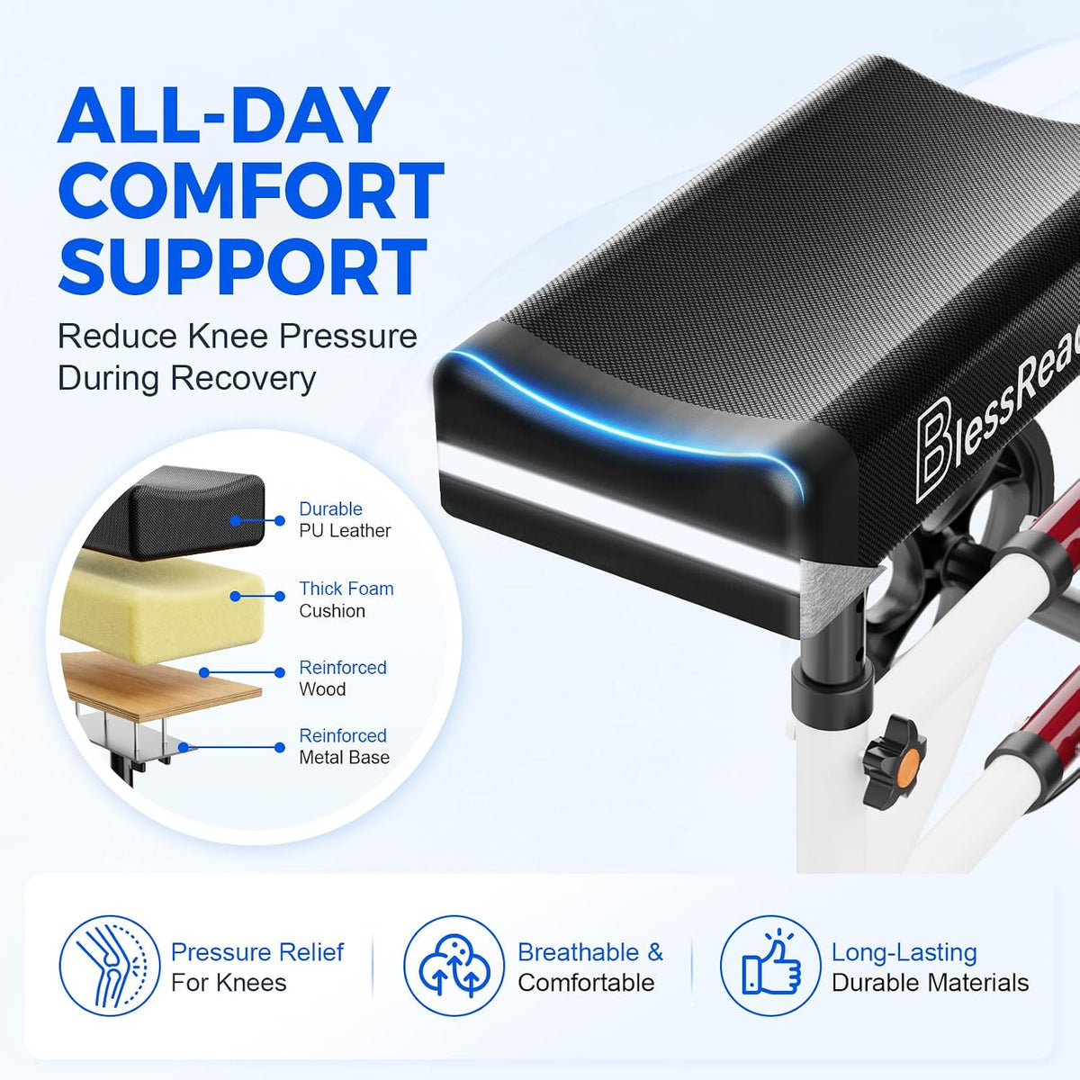 Lightweight Knee Scooter for Adults for Foot Injuries,Knee Pad