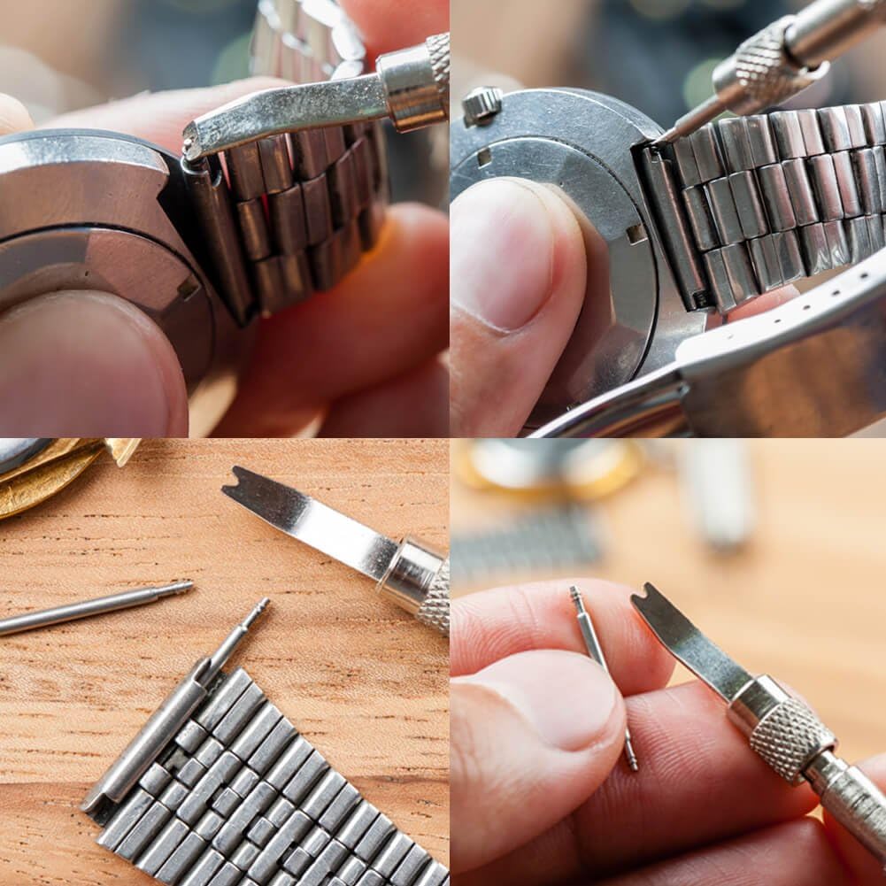 Watch Link Remover Kit with Spring Bar Tool Watch Band Tool and 360 Pcs Watch Strap Link Pins for Watch Repair and