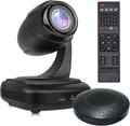 Conference Room Camera System, Wide-Angle 1080P PTZ Webcam with Wireless Bluetooth Speakerphone, 3X Optical Zoom, AI