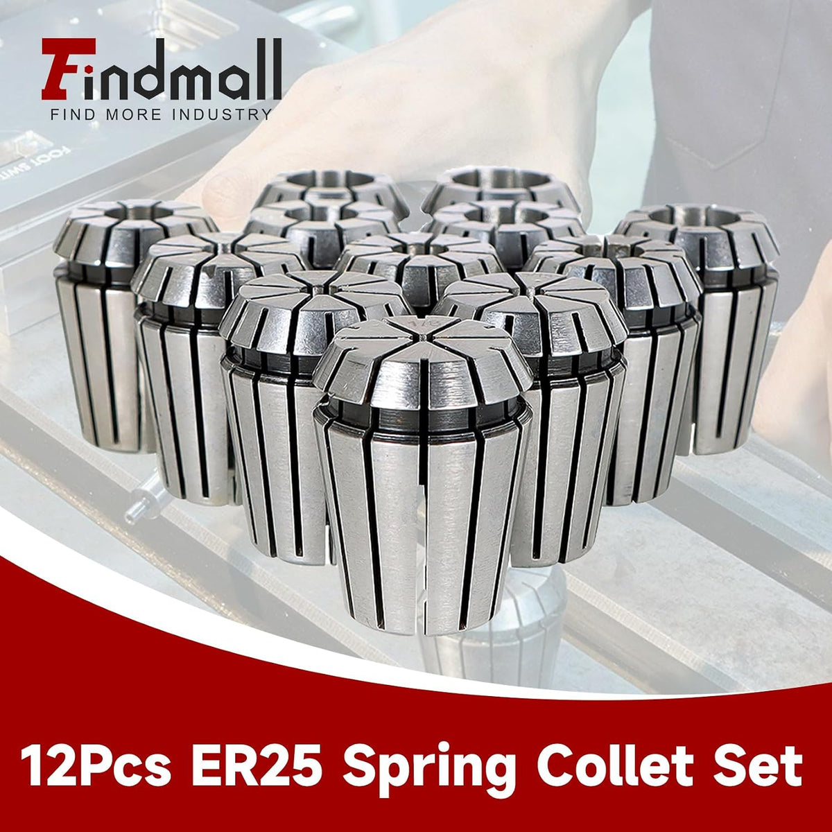 findmall ER25 Spring 12Pcs Collet Set 1/8"-5/8"