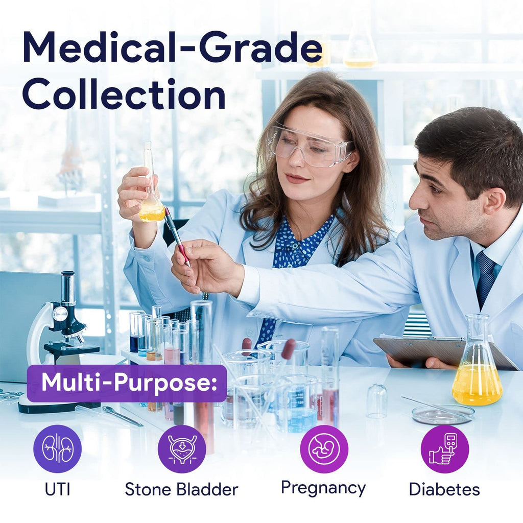Sterile Urine Specimen Cups with Lids (5PK) - 4 oz. Sample Urine Cups for Specimen Collection - Individually Wrapped