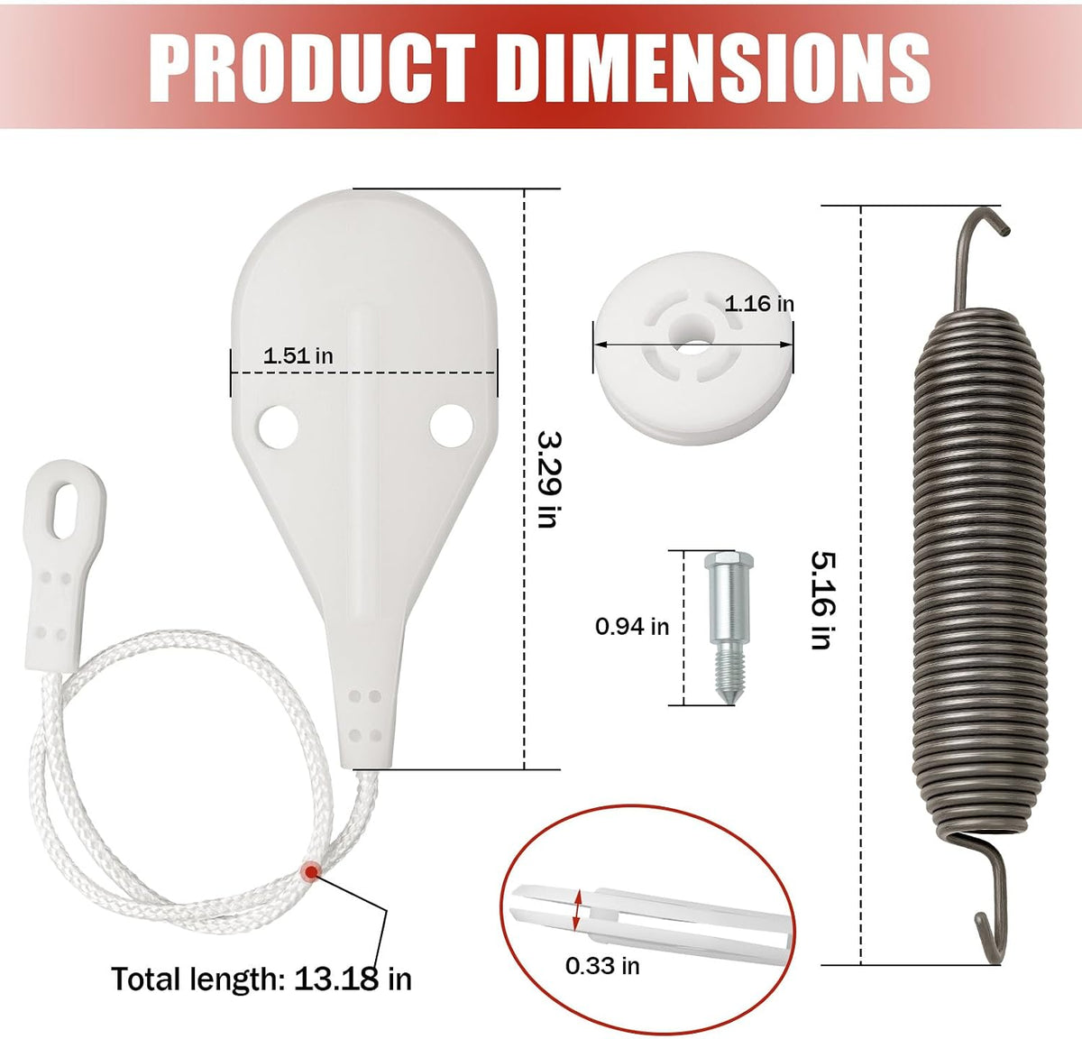 WD49X30778 Door Cable and Spring Kit for GE, Hotpoint, Haier Dishwashers