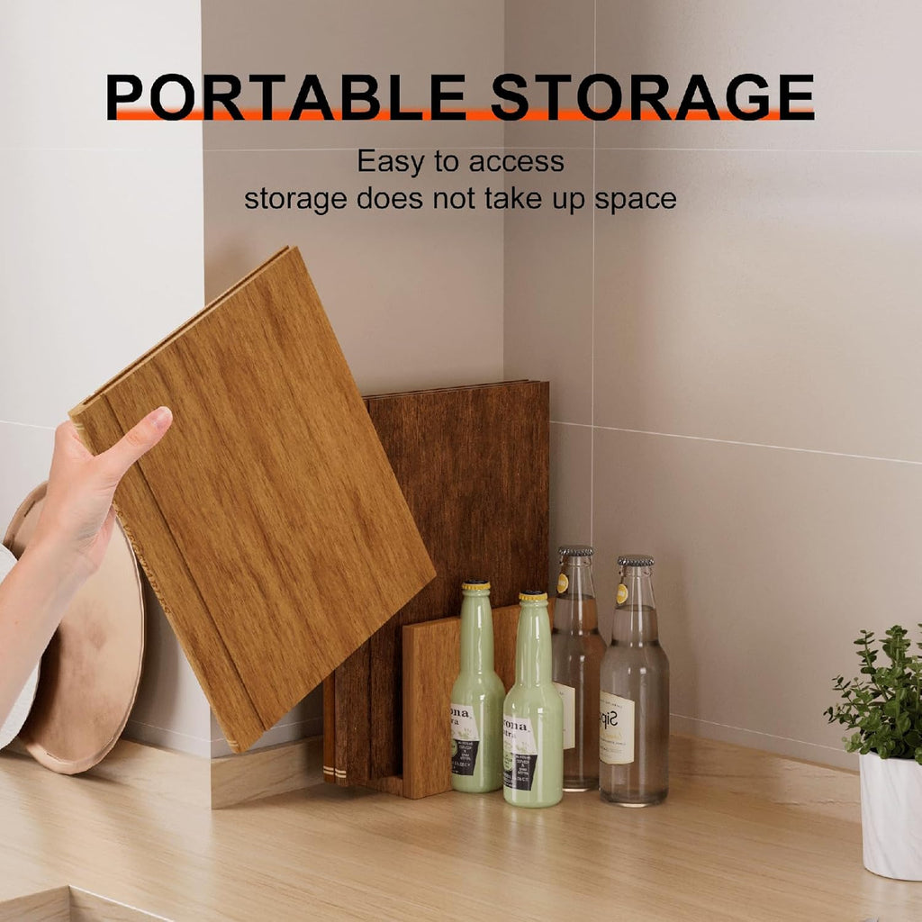 Book Cutting Board Set with Stand, 3-Piece Acacia Wood Boards That Look Like Books, Labeled Wooden Chopping Boards