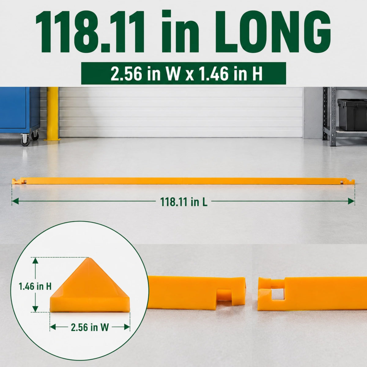 Pooker Polyurethane Spill Barrier Dike, 2.56" W x 118.11" L x 1.46" H
