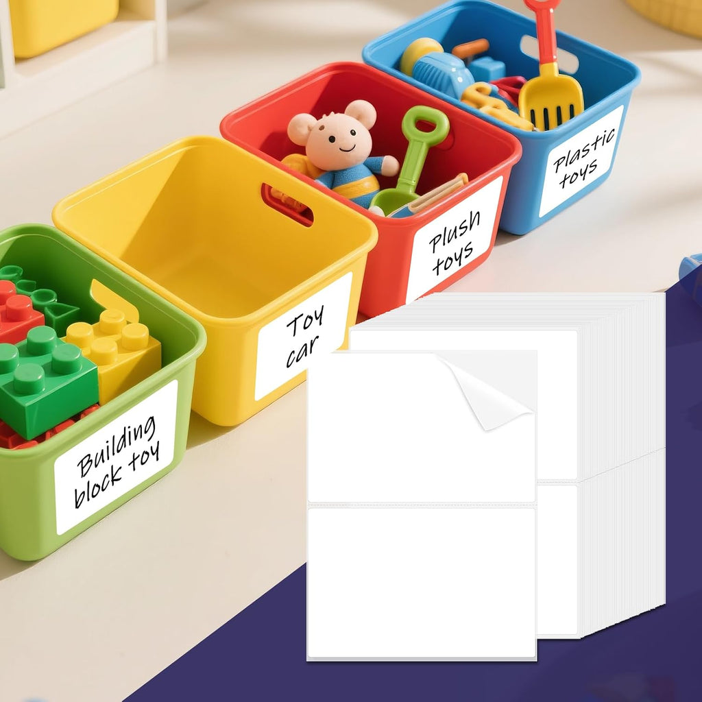 150 Pcs 6"x4" Blank Removable Labels for Storage Bins No Residue