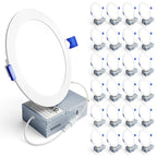 24 Pack 6 Inch LED Recessed Light, 6000K Dimmable Canless Wafer