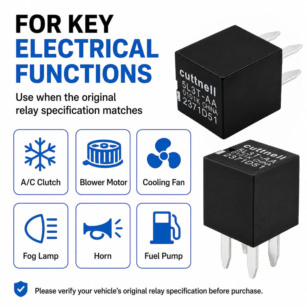 Cuttnell 4-Pack 5L3T-AA Relay 12V 20A 4-Pin