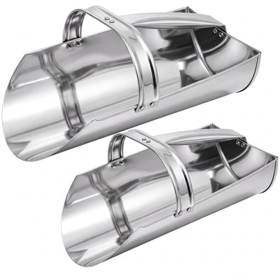 2 Pack Feed Scoop for Livestock, Metal Feed Grain Scoop, Heavy Duty Horse Feed Scoops with Encased Handle, Stackable
