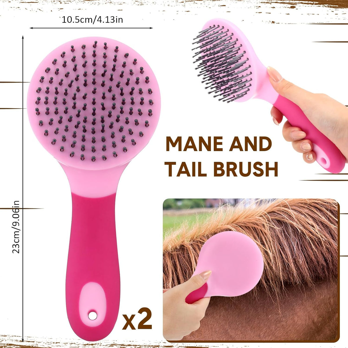 4 Pack Mane and Tail Brush Mane and Tail Horse Bog Brush with Grip Random Color