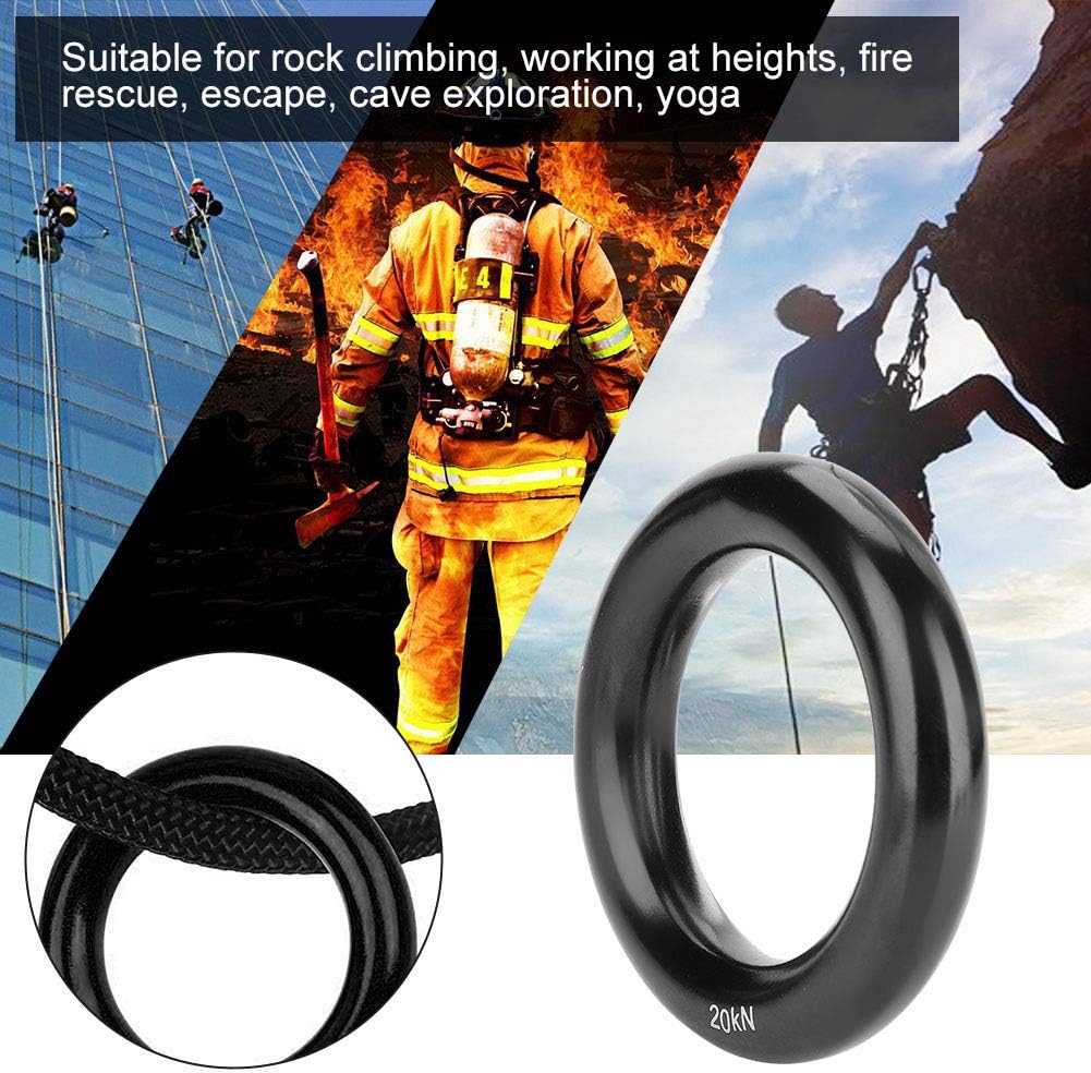 20KN Climbing Rappel Ring, Outdoor Round Detachable Rock Climbing Ring 12mm/0.5in Aluminum Alloy Rappel Ring