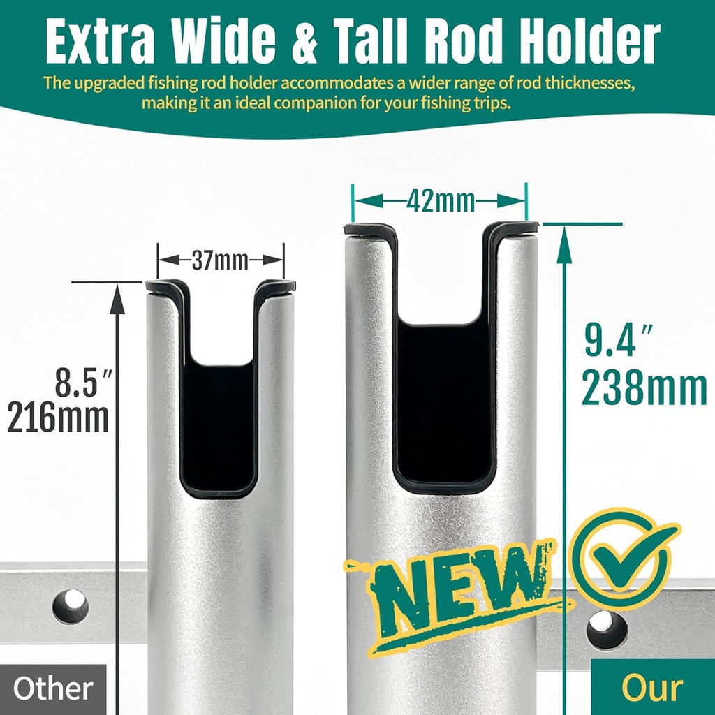 Aluminum Fishing Boat Rod Holder, 3/4 Link Tube Rod Rack, Marine Grade Aluminum Rod Mount for Boats & Yachts, Silver