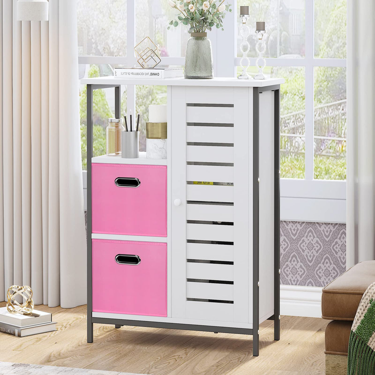 Fabric Cubby Storage Bins,13x13x13 Inches,Cube Organizer Bin Foldable Storage Boxes with Dual Handles Fabric