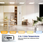 6Pack 2x2 LED Panel Light 5CCT Selectable Drop Ceiling Light Fixture