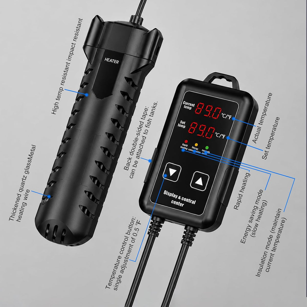 300W Aquarium Heater, Fish Tank Heater, Submersible Heater For Fish Tank