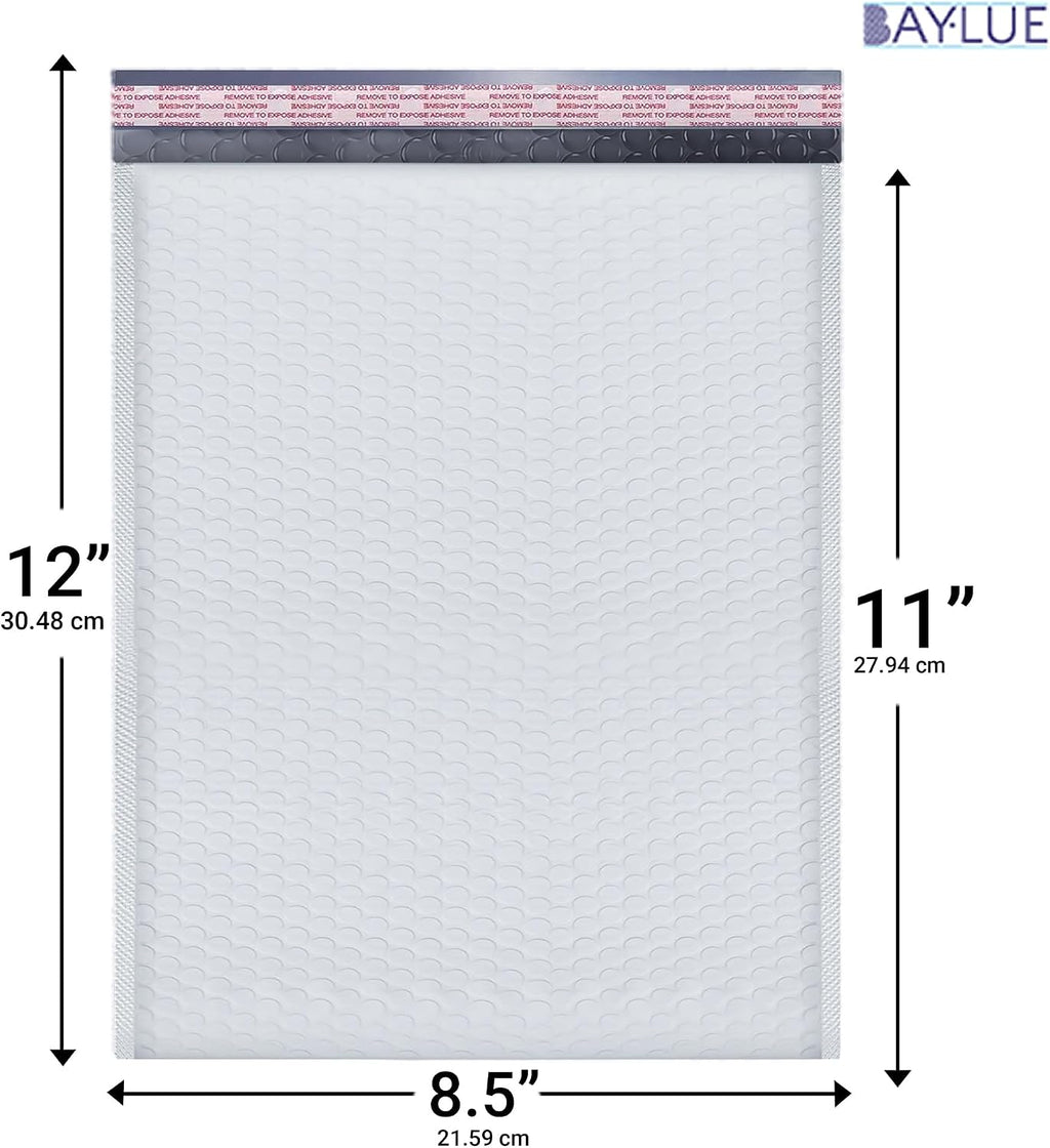 Bubble Mailers 8.5x12, Self Seal Poly Padded Envelopes #2, 100 Pack Bulk