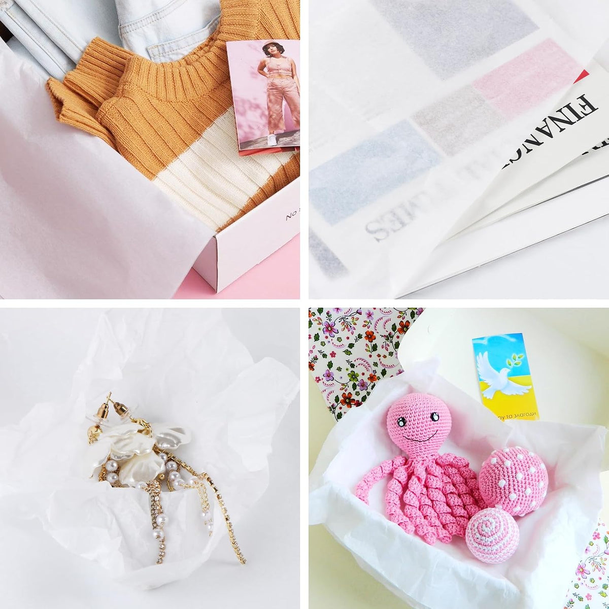 32 Sheets 24" x 36" White Tissue Paper for Gift Bags