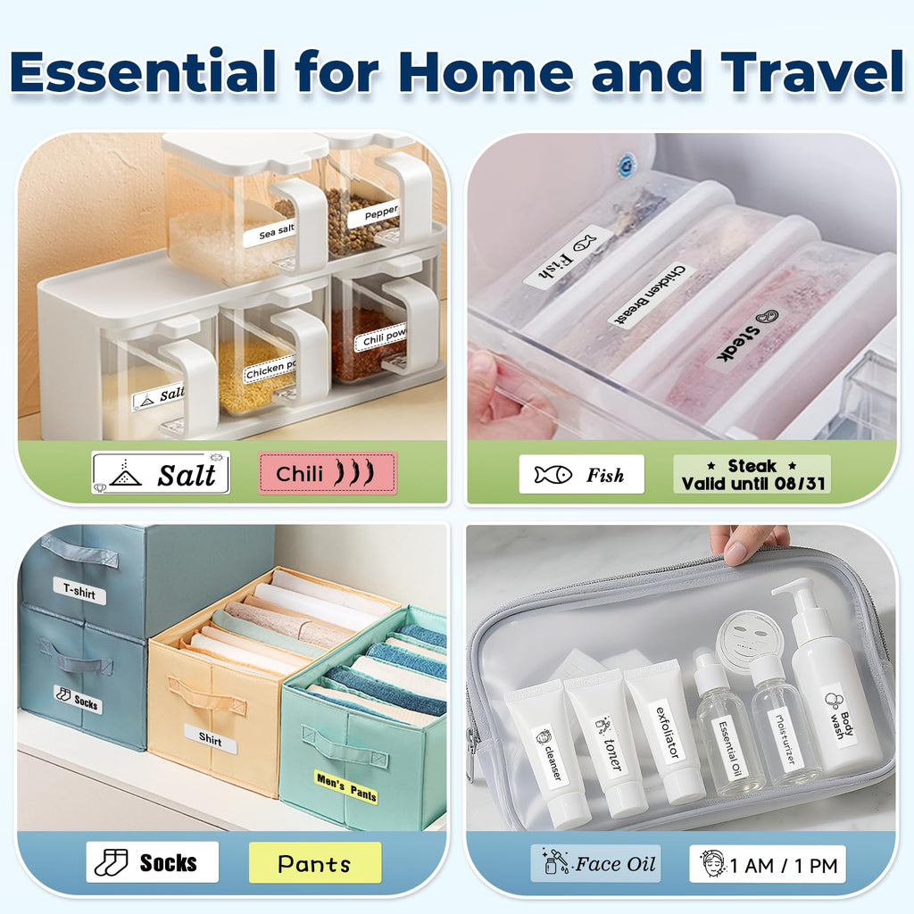 P0 Label Maker, Thermal Machine Sticker Label Printer, Label Maker Waterproof Labels, Multiple Templates, Portable
