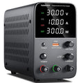 DC Power Supply Variable, Bench Power Supply with Encoder Adjustment Knob, Output Enable/Disable Button, Adjustable Power Supplies with USB Quick-Charge, Short Circuit Alam (30V 10A Black)