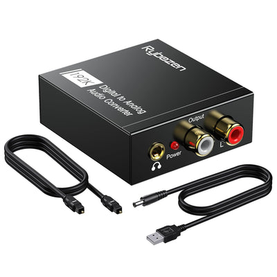 Digital to Analog Audio Converter 192KHz, DAC Digital SPDIF Coaxial Optical Convert to L/R RCA, Toslink Optical to