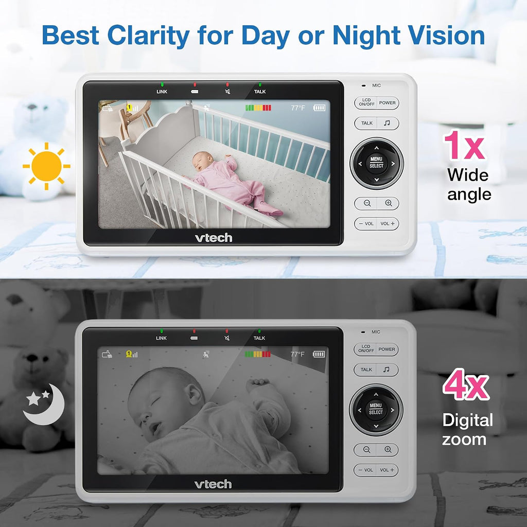 Smart WiFi Baby Monitor – See Your Baby at Home or from Anywhere, Free App, 1080p Camera, 5" Screen, Pan-Tilt-Zoom