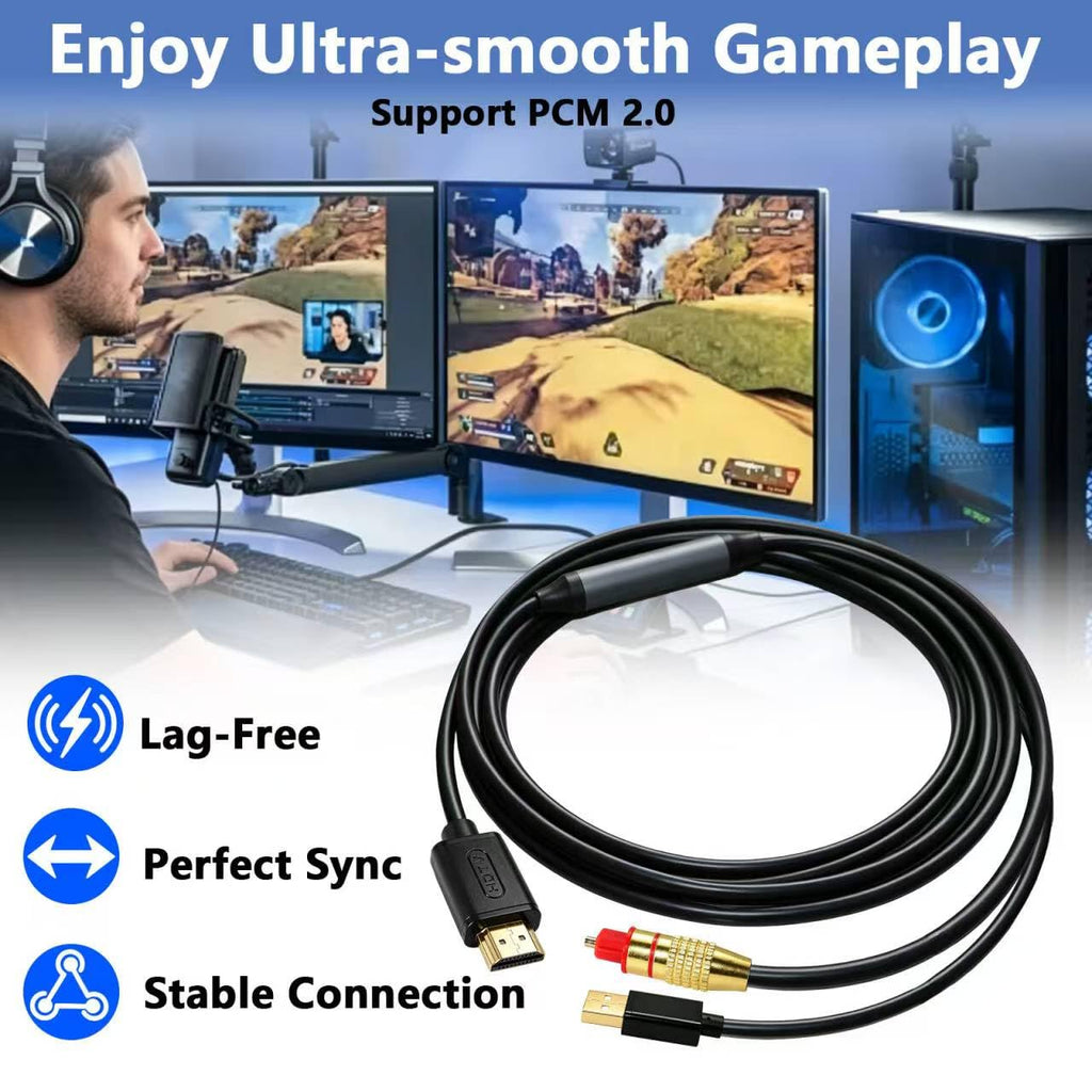 HDMI to Optical Audio Adapter 192kHz Optical to HDMI Converter Support PCM 2.0 No Lag HDMI ARC O'ptical Cable for