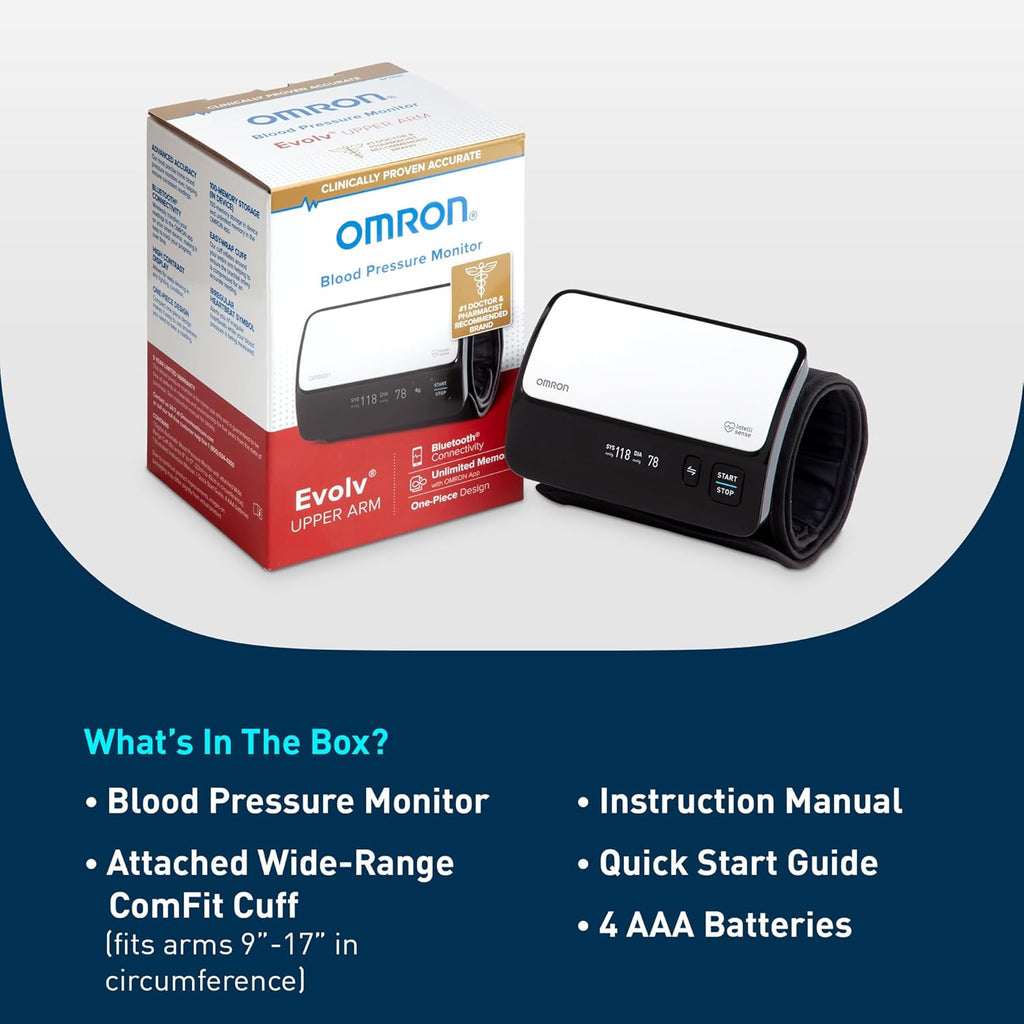Evolv Wireless Blood Pressure Monitor for Home Use & Upper Arm Blood Pressure Cuff - #1 Doctor & Pharmacist