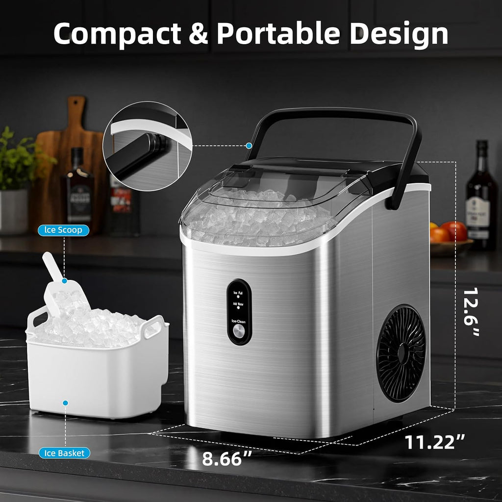Nugget Ice Maker Countertop with Soft Chewable Ice