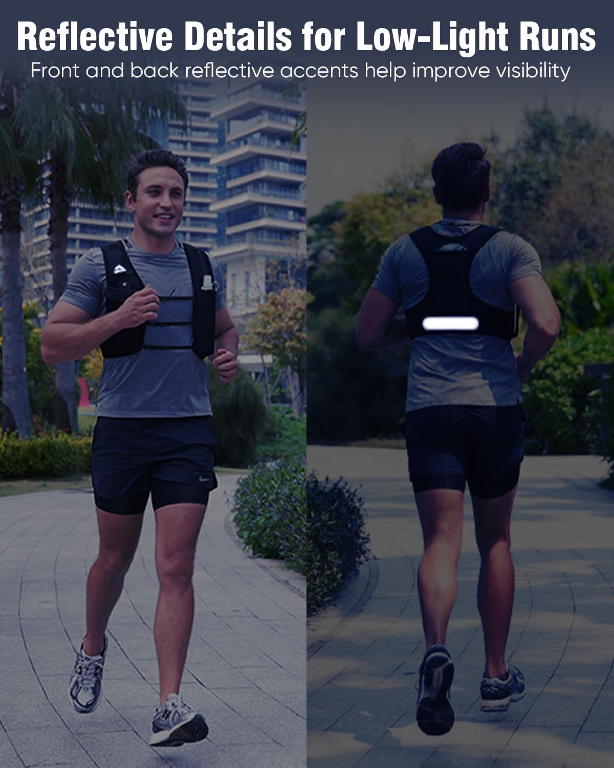Running Vest for Women Men, Adjustable Running Phone Holder Vest, US Patent, Running Hydration Vest with 500ml Soft