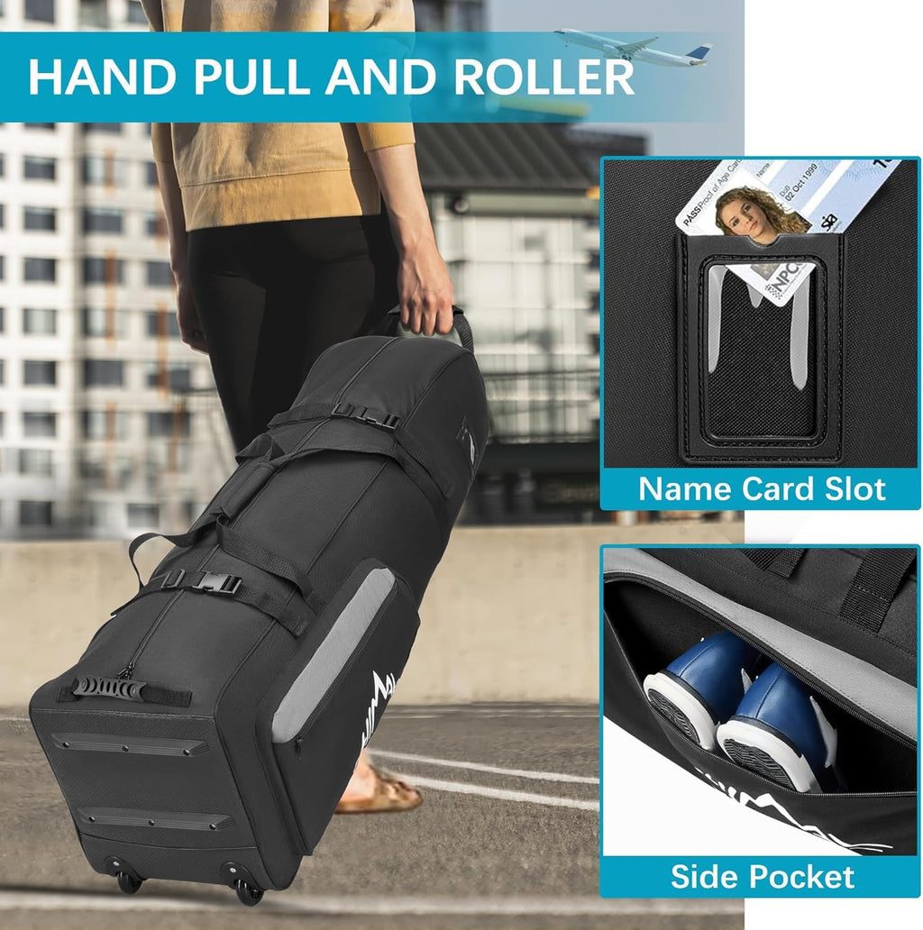 Soft-Sided Golf Travel Bag with Wheels, 600D Oxford Fabric