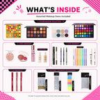 Makeup Set Box, Assorted Makeup & Cosmetics Gift Box Worth $140, Beauty Set with Eyeshadow Palettes, Face Makeup
