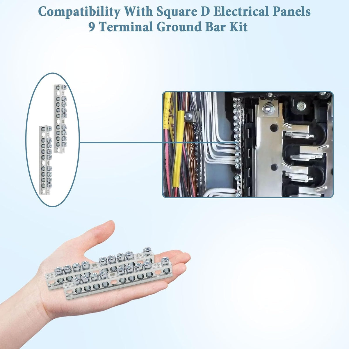 3MIRRORS PK9GTACP Terminal Ground Bar Kit for Square D