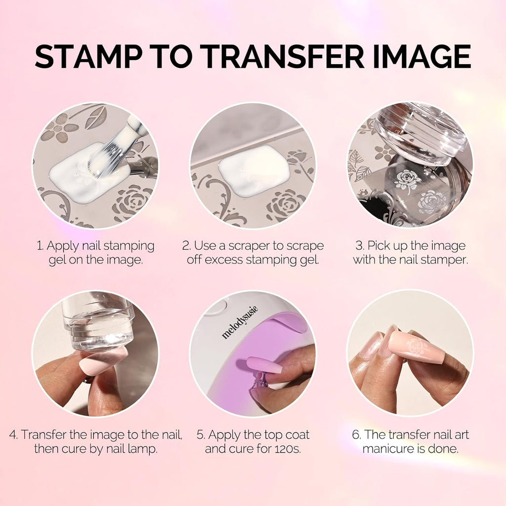 French Nail Stamper Kit, French Tip Tool, 4PCS, Clear