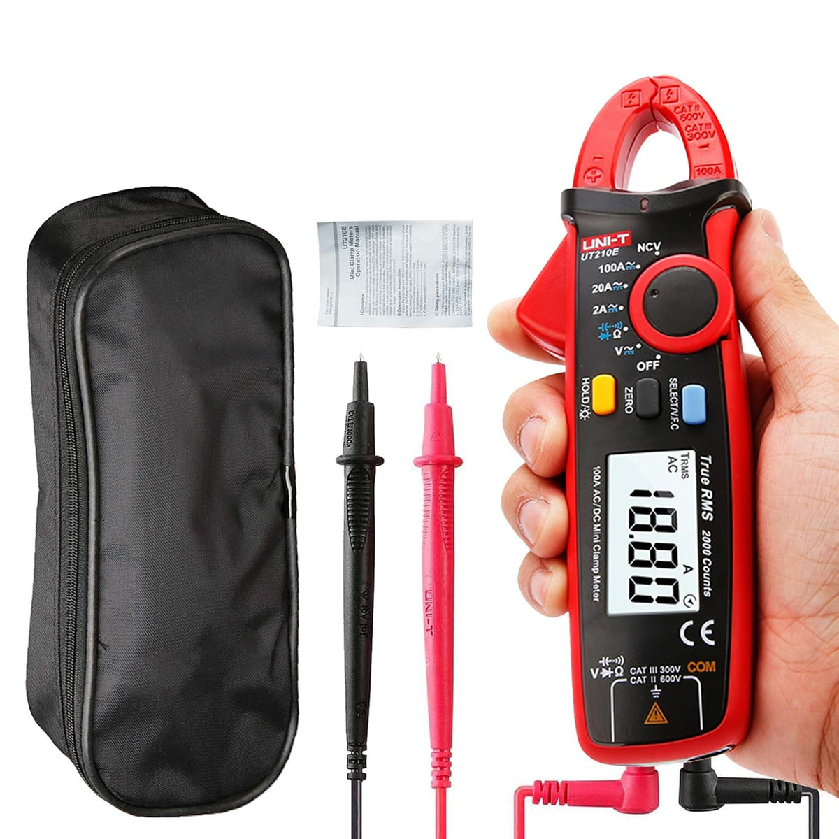 YIRU UNI-T UT210 Series True RMS Digital Clamp Meter AC/DC Voltage Tester with ohm, Capacitance Measurement…
