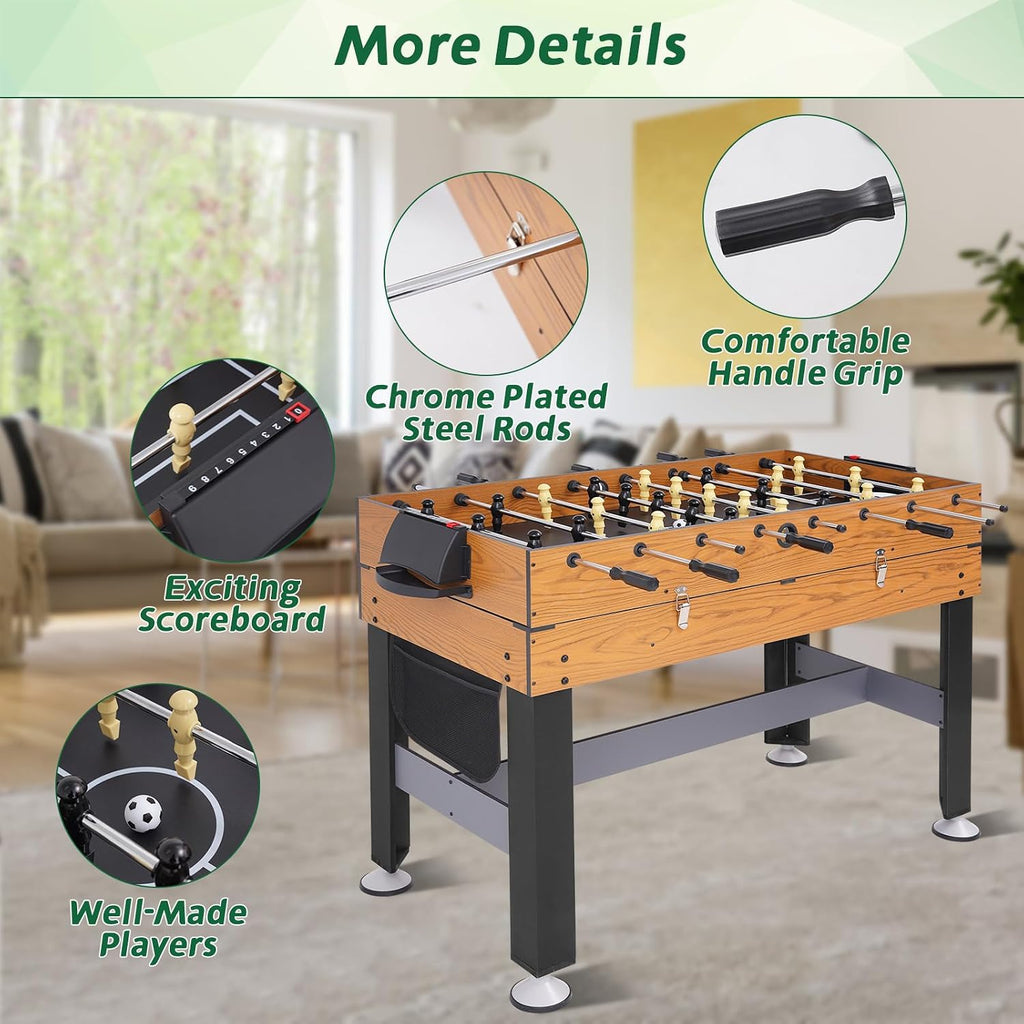54inch 4-in-1 Multi Game Table Set for Home, Game Room | Combination Game Table w/Billiards, Hockey, Foosball, and