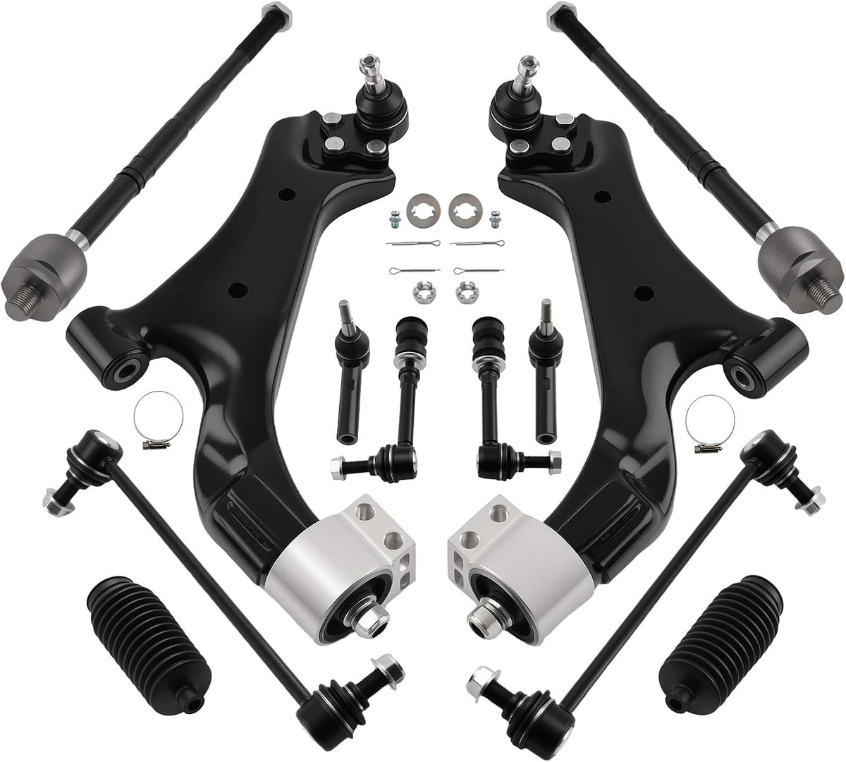 maXpeedingrods 12Pc Front Lower Control Arm Assembly for Chevy Equinox GMC Terrain 2010-2017, K623488 K623489 Front Suspension Lower Control Arms w/Ball Joints Sway Bars Tie Rod Ends Boots & Bellows