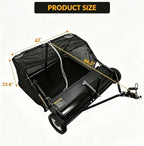 42" Large Capacity Pull Behind Lawn Sweeper with Adjustable Sweeping Height - Leaf & Grass Collector with Dumping