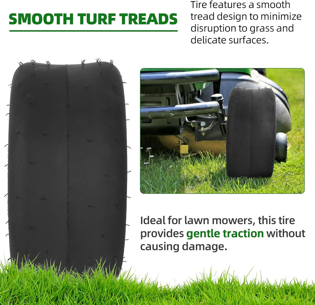 (2-Pack) 13x6.50-6 Lawn Mower Tires, Replacement 13x6.5-6 Smooth Tractor Turf Tire, 4 Ply Lawn Mower Tire Tubeless