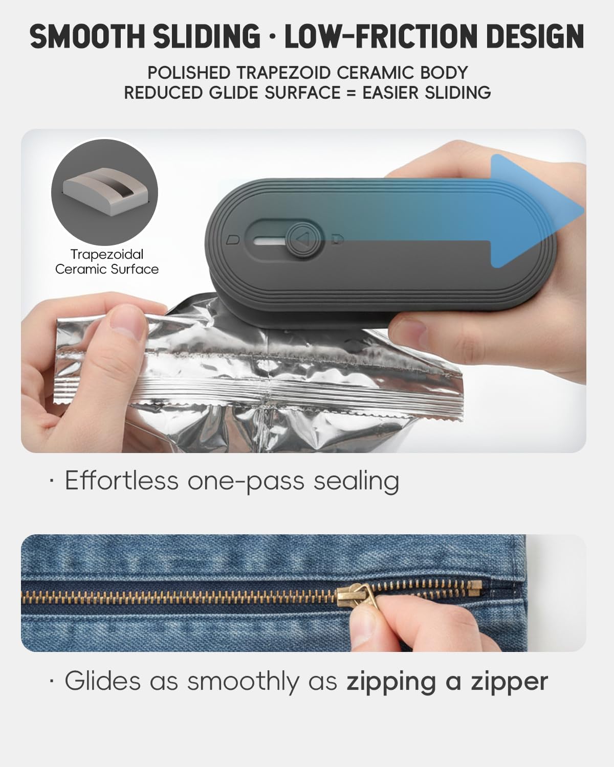 Mini Bag Sealer with Cutter and Magnet, 3 In 1 Handheld Heat Sealer