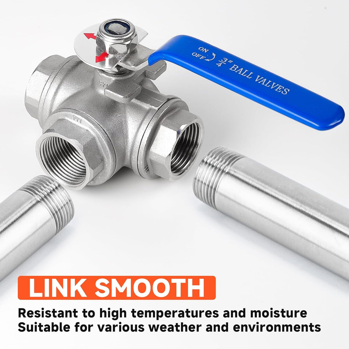 2 Pack 3/4" NPT Male x Male Pipe Nipple, 4" Length