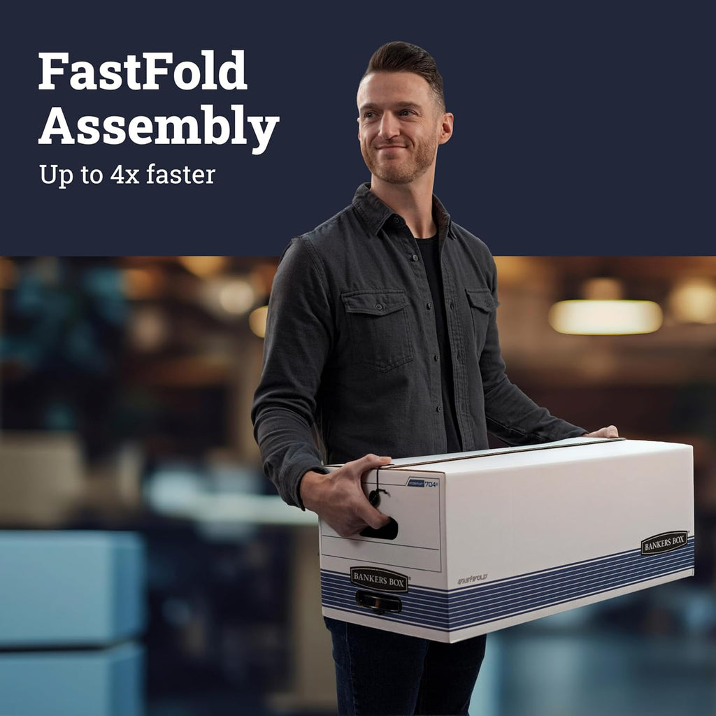 12-Pack String & Button Medium-Duty File Box, Letter, FastFold