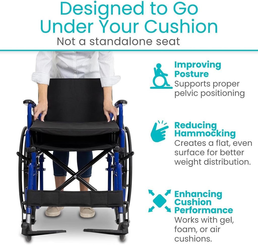 Solid Wheelchair Seat Insert – Firm Non-Slip Water Resistant Wipe Clean, Sturdy Wheel Chair Cushion Board
