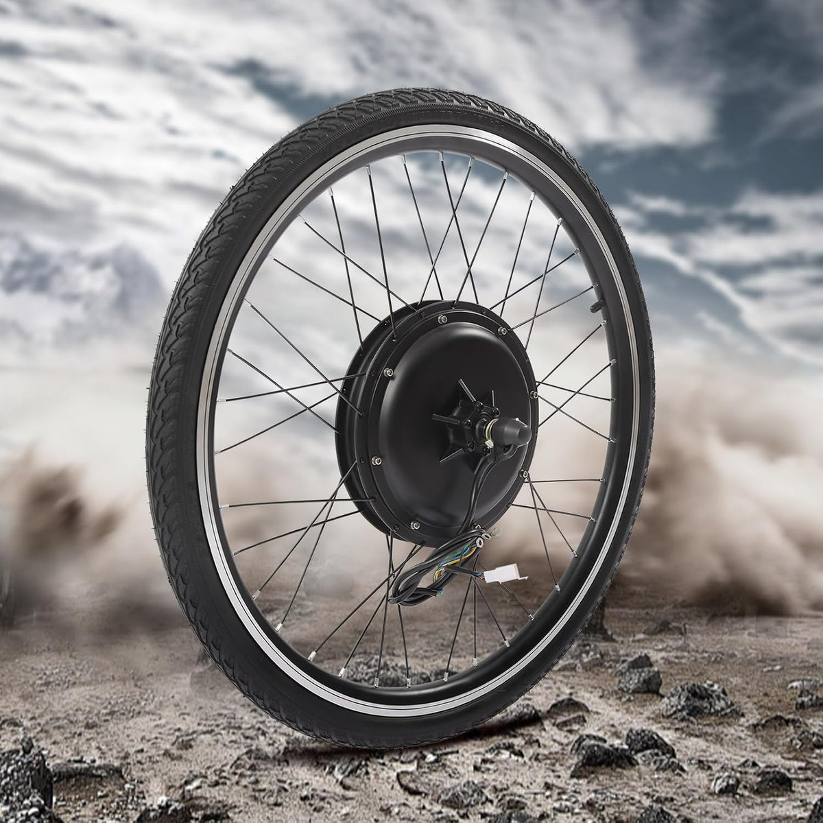 Electric Bike Conversion Kit, 48V 1000W 26" E-Bike Hub Motor Wheel Kit Rear Wheel Powerful Motor with Thumb Throttle