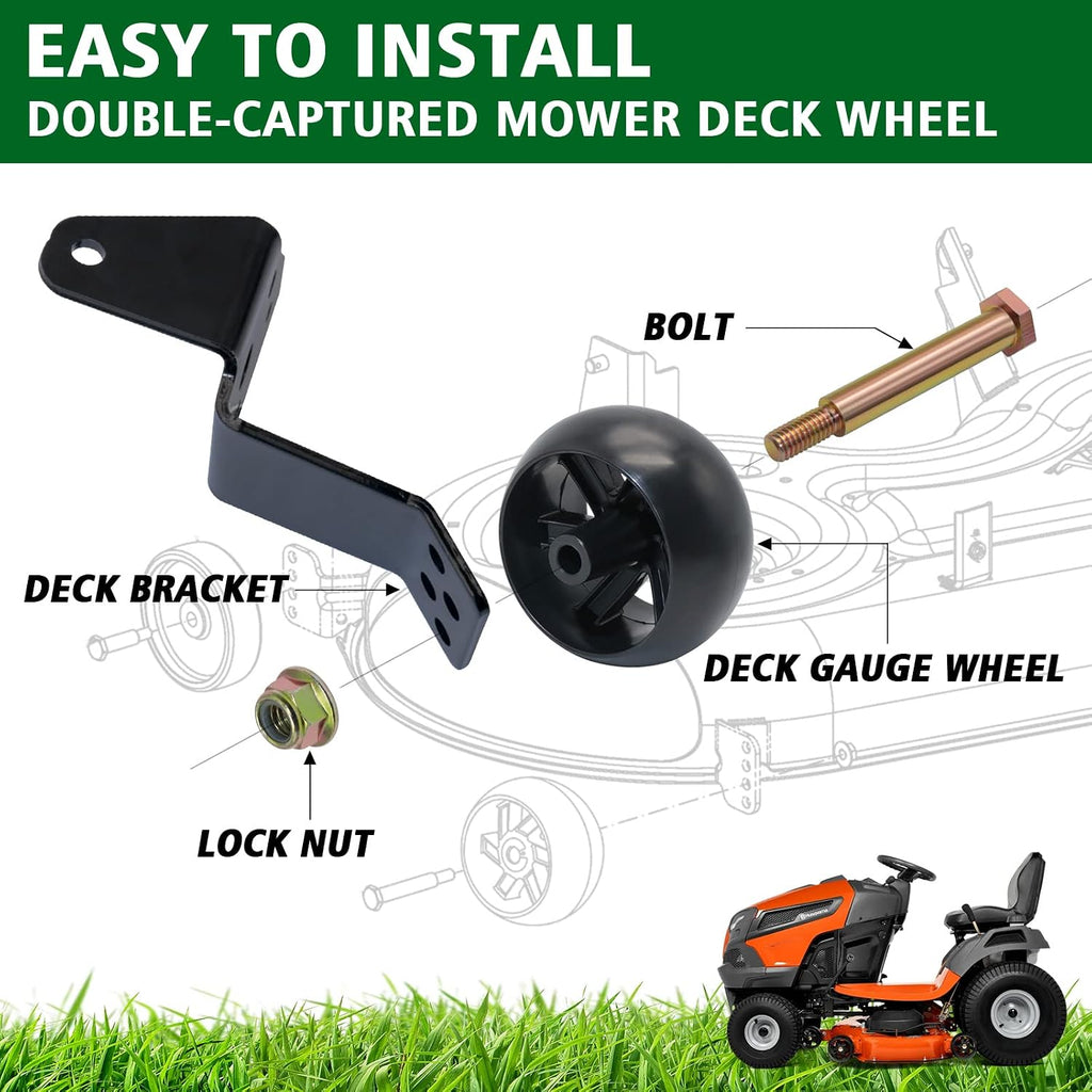CheeMuii 2 Pack 589527301 Lawn Mower Deck Wheels Kit with Blots & Nuts