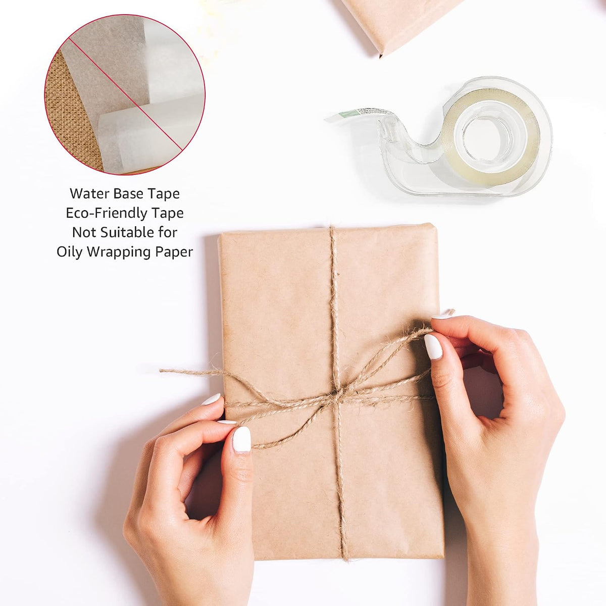 Double Sided Permanent Tape with Dispenser, Narrow Width, 1/2 x 252 inches, Translucent, 3-Pack