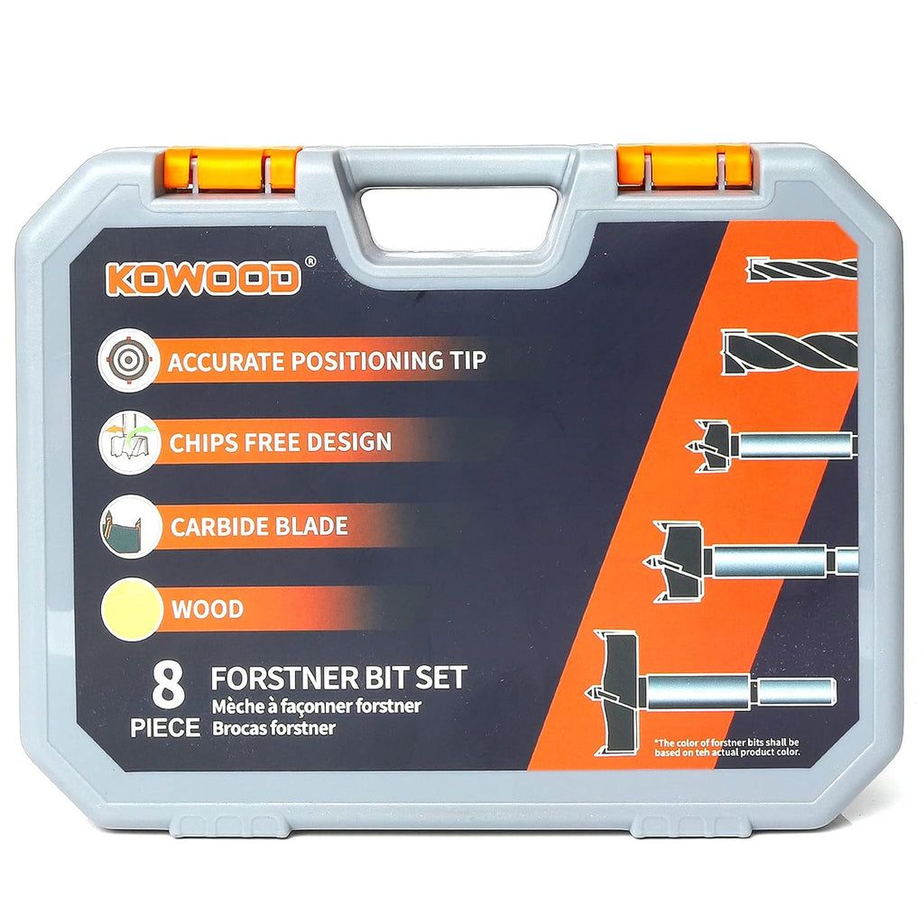 Forstner Bit Set, Wood Drilling, w/Carbide Tipped 8 Piece Set by KOWOOD