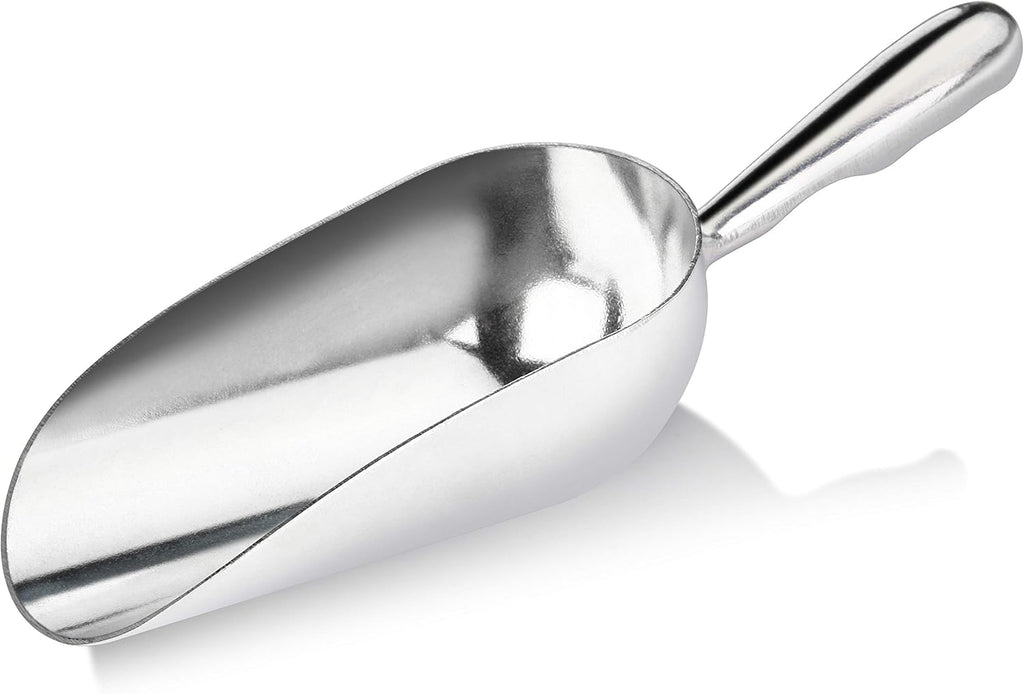 34509 Cast Aluminum Ice Scoop, 5-Ounce, Silver
