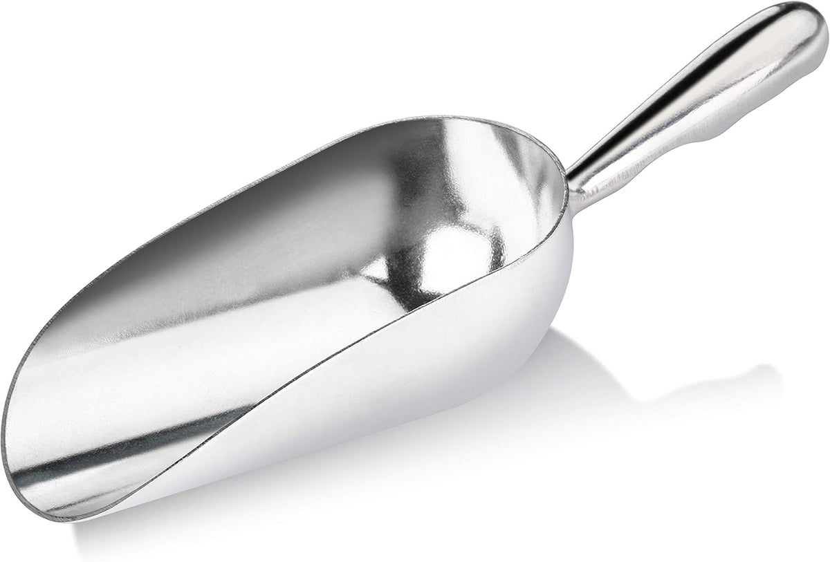 34509 Cast Aluminum Ice Scoop, 5-Ounce, Silver