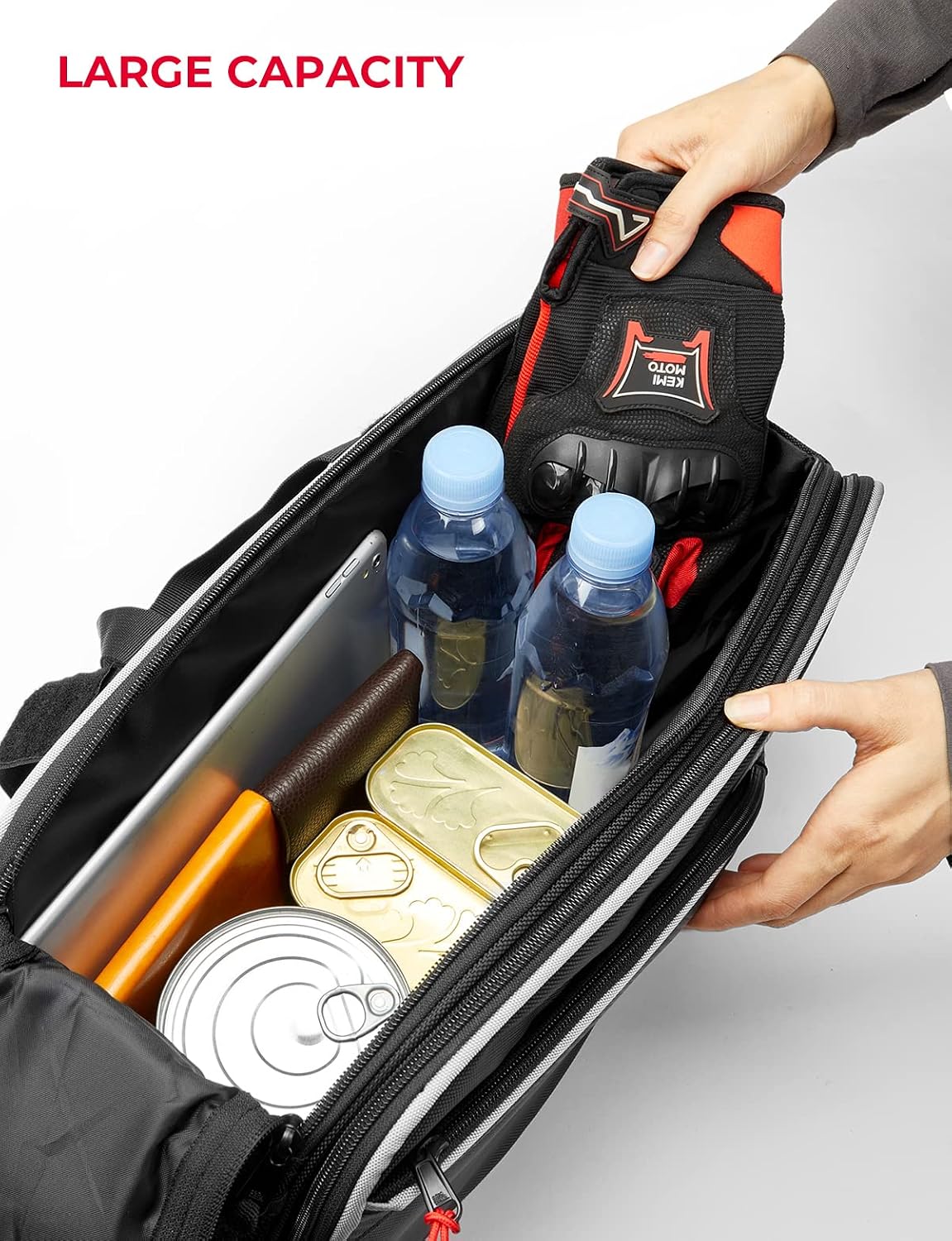 Expandable Motorcycle Saddlebags Bag 24-30L (15L*2) for Mini bike | with Rain Cover, Fit for Sport Bike Scooter Dual
