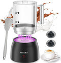 17oz 4-in-1 Electric Milk Frother and Steamer with Glass Jug, Hot/Cold Foam Maker for Latte, Cappuccino, Macchiato &
